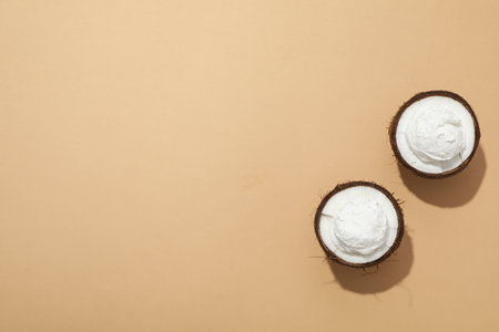 Summer dessert - ice cream, ice cream with coconut