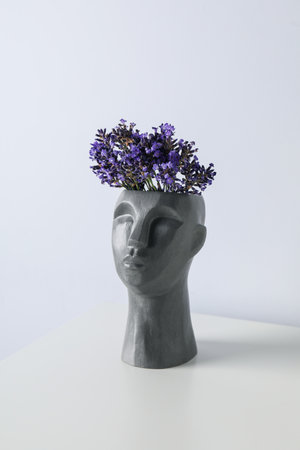 Concept of cozy with flowers, beautiful lavender flowersの写真素材