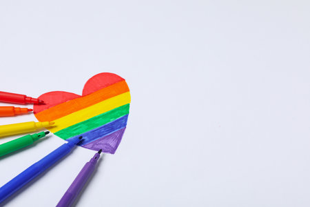 Composition for Pride and LGBTQ community, space for textの写真素材