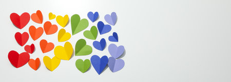 Composition for Pride and LGBTQ community, space for textの写真素材