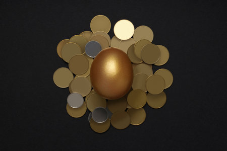 Concept of wealth and retirement - golden eggsの写真素材