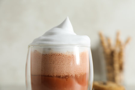 Tasty fresh summer dessert - delicious chocolate milkshakeの写真素材