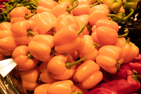 Photo of bell pepper in supermarket, photo for your advertisingの写真素材