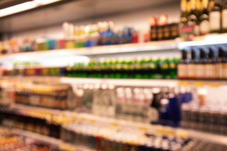 Blurred photo of supermarket for your advertisingの写真素材