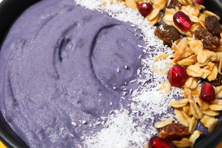 Acai smoothie, concept of tasty healthy breakfastの写真素材