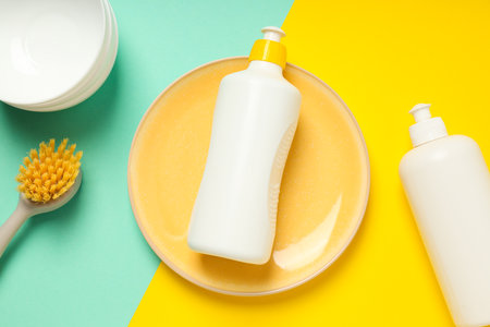 Detergent, accessories for dish washing and cleaningの写真素材