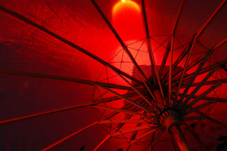 Traditional japanese umbrella, traditional japanese accessories conceptの写真素材