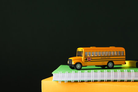 Concept of school education with school accessories, space for text