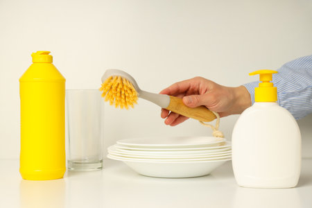 Detergent, accessories for dish washing and cleaningの写真素材