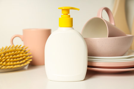 Detergent, accessories for dish washing and cleaningの写真素材