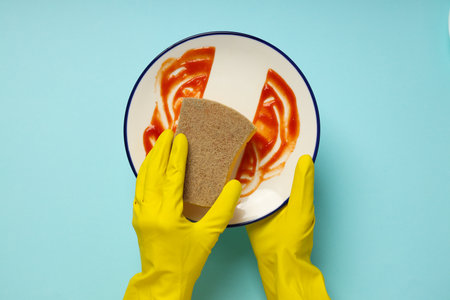 Detergent, accessories for dish washing and cleaningの写真素材