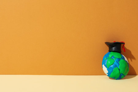 Graduation in high school and university concept, space for textの写真素材