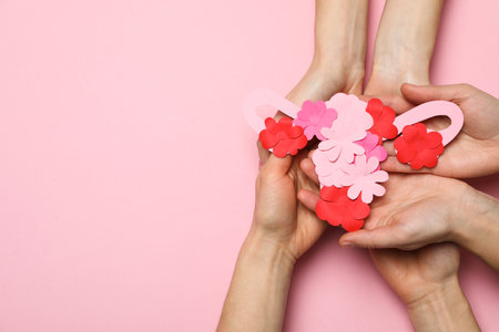 Women's health and women's healthcare concept with uterusの写真素材