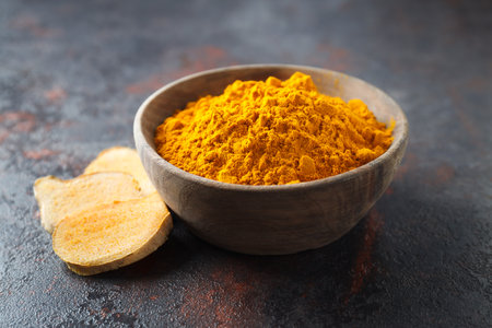 Fragrant seasoning - turmeric, one of the main ingredients in Indian curryの写真素材