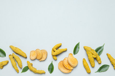 Fragrant seasoning - turmeric, one of the main ingredients in Indian curryの写真素材