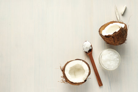 Product for beauty procedures, skin and body care - coconut oilの写真素材