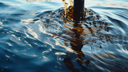Oil pollution in water, created with Generative AI technologyの素材
