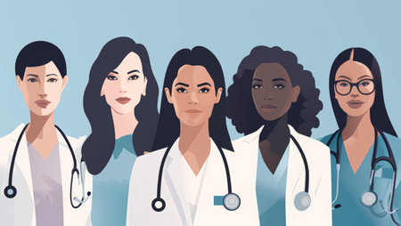 Female medical workers, created with Generative AI technologyの素材