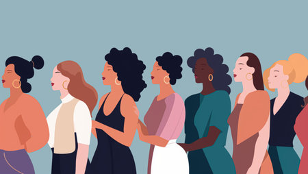 Image of different women, created with Generative AI technologyの素材
