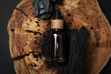 Beauty and skin care, cosmetic and charcoalの写真素材