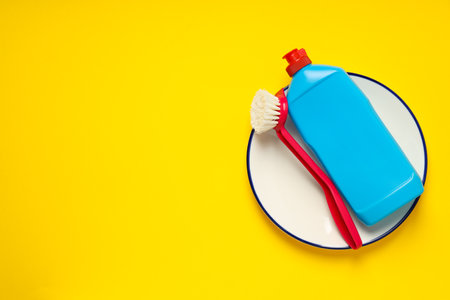 Detergent, accessories for dish washing and cleaningの写真素材