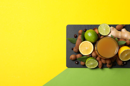 Fresh sweet drink - tamarind juice, tasty drink for refreshingの写真素材