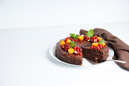 Tasty dessert - Chocolate cake, concept of delicious dessertの写真素材