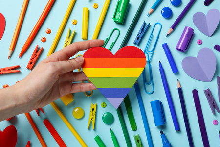 Composition for Pride and LGBTQ community, top viewの写真素材