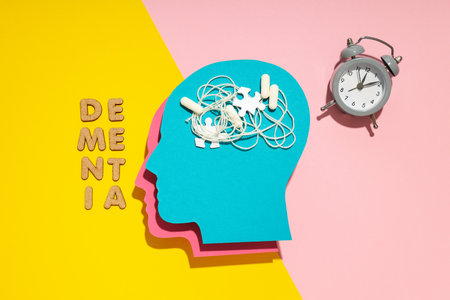 Dementia and parkinson's disease, ADHD, composition for head disease themeの写真素材
