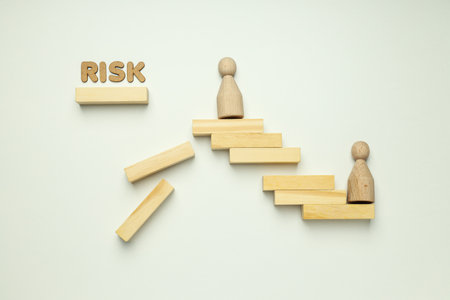 Risk protection and eliminating the risk, top viewの写真素材