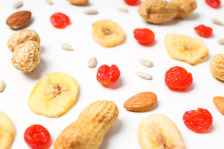 Tasty food concept - dried delicious fruits, tasty dried food