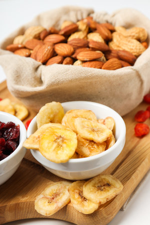 Tasty food concept - dried delicious fruits, tasty dried foodの写真素材
