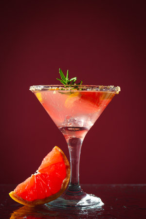 Grapefruit cocktail, alcohol or non alcoholic drink for partyの写真素材
