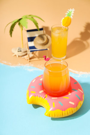 Drinks, fresh summer drink for refreshing, summer vibes conceptの写真素材