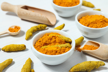 Fragrant seasoning - turmeric, one of the main ingredients in Indian curryの写真素材