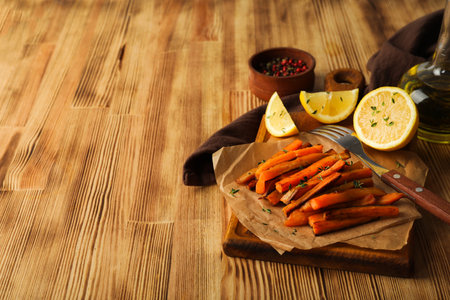 Concept of tasty food - sweet potato friesの写真素材
