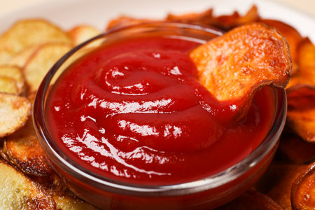 Concept of tasty food - sweet potato friesの写真素材