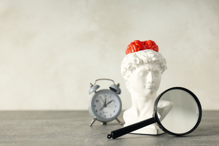 Dementia and parkinson's disease, ADHD, composition for head disease theme, space for textの写真素材