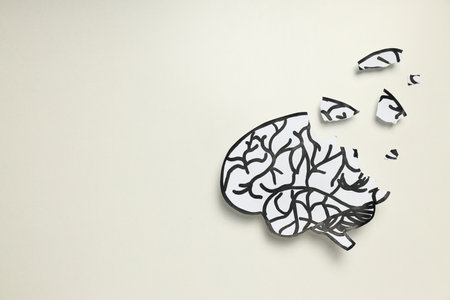 Dementia and parkinson's disease, ADHD, composition for head disease theme, space for textの写真素材