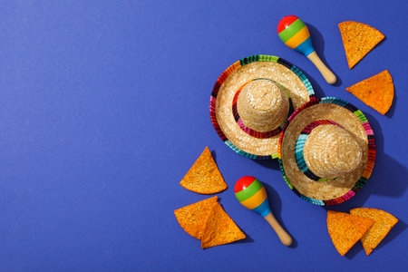 Composition for Cinco de Mayo concept, space for textの写真素材