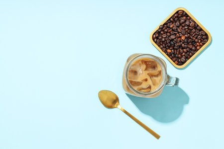 Cold drink for refreshing - ice coffee. fresh summer drinkの写真素材