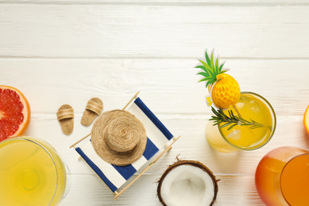 Drinks, fresh summer drink for refreshing, summer vibes conceptの写真素材