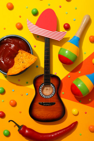 Composition for Cinco de Mayo concept, top view
