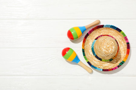 Composition for Cinco de Mayo concept, space for textの写真素材