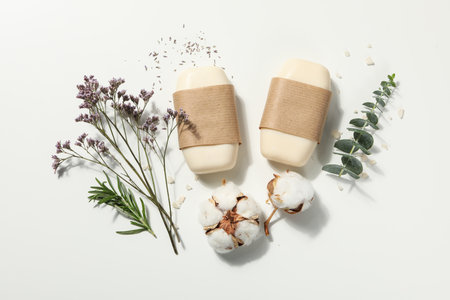 Concept of bath and skin care accessories - soap