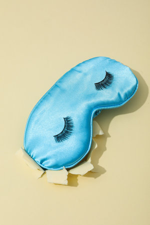 Insomnia and sleep problems composition with sleep maskの写真素材