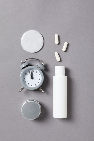 Insomnia and sleep problems composition, top viewの写真素材