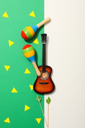 Composition for Cinco de Mayo concept, top viewの写真素材