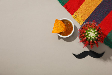 Composition for Cinco de Mayo concept, space for textの写真素材