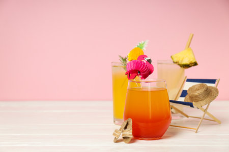 Drinks, fresh summer drink for refreshing, summer vibes conceptの写真素材